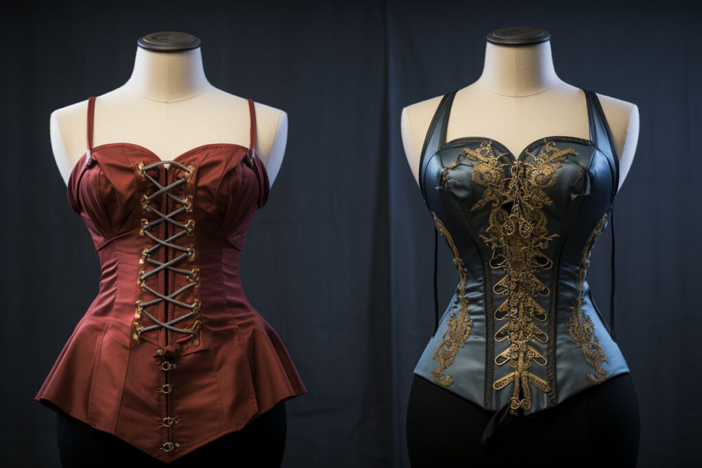 Comparison of different corset materials 