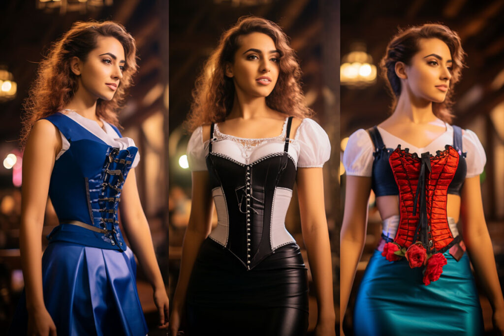 Comparison of different corset styles