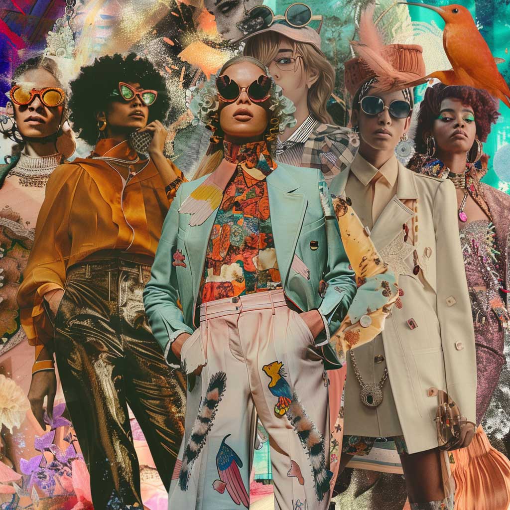 Collage of femboy fashion looks from various influencers and style icons.
